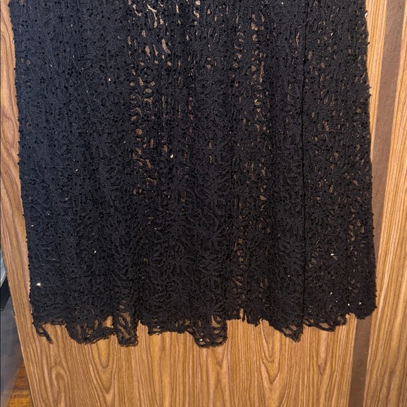 Cache Black Beaded Sheer Neckline Evening Gown Dress Size 12. Preown - Picture 12 of 14